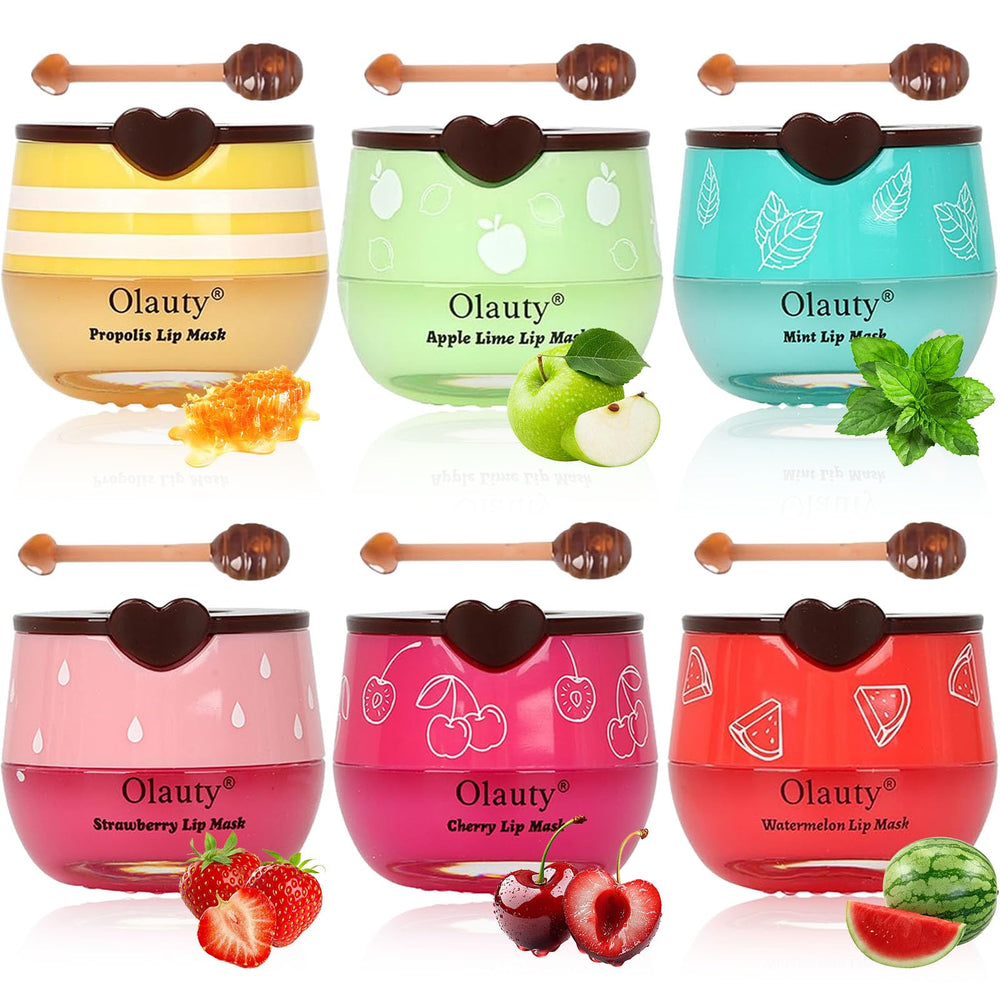 Vienflona bee lip balm honey pot closeup showing overnight hydration benefits.