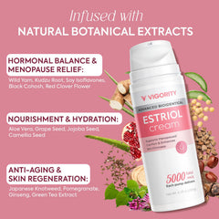 Vigority Estriol cream pump enables easy, mess-free application.
