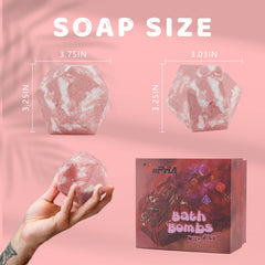 VIIPHA polyhedral dice inside bath bomb creates suspenseful reveal during soak.