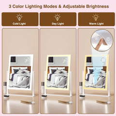 ViKert Lighted Makeup Mirror 360-degree rotation lets you find the perfect angle for makeup.