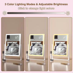 ViKert Lighted Makeup Mirror offers 3 color modes for daytime or evening looks.