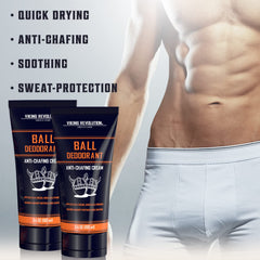 Viking Revolution balls-deodorant-aloe-purslane anti-chafing action reduces irritation.
