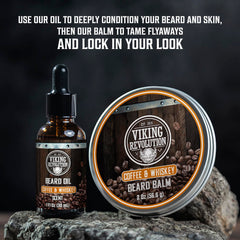 Viking Revolution Beard Conditioner bottle softens and tames beard hair.