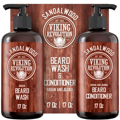 Viking Revolution beard wash bottle front view showing hydrating formula for a healthy beard