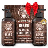 Viking Revolution beard wash bottle promotes clean, hydrated beard care.