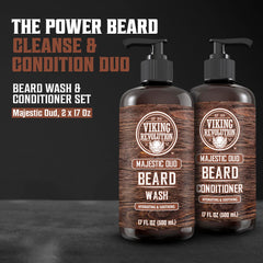 Viking Revolution beard wash lather shows rich foam for deep cleansing.