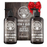 Viking Revolution biotin mens shampoo bottle shows deep cleanse for refreshed scalp.