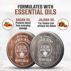 Viking Revolution beard balm ingredients highlight argan and jojoba oils