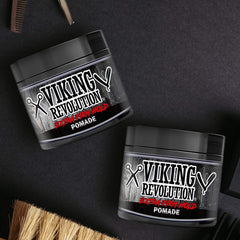 Viking Revolution Extreme Hold Pomade 2-pack styling ideas demonstrates versatile finish options.