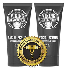 Duo-pack packaging of Viking Revolution Microdermabrasion Face Scrub ready for everyday grooming and travel