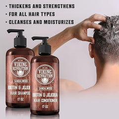 Viking Revolution sandalwood conditioner pump bottle for detangling and moisture