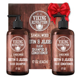 Viking Revolution sandalwood shampoo pump bottle for easy, mess-free daily use