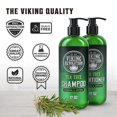 Viking Revolution Tea Tree Shampoo lather on hand demonstrates rich cleansing foam