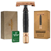 Vikings Blade Chieftain Odin razor handle in polished metal for a smooth, controlled shave.
