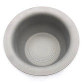 Vikings Blade luxury shaving soap bowl top-down view shows sandblasted steel grip.