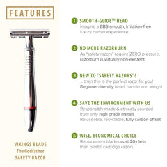 Vikings Blade safety razor metal handle close-up highlighting durable craftsmanship