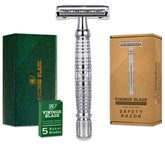 Vikings Blade The Vulcan double-edge razor with long handle for precise, comfortable daily shaving.