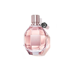 Viktor&Rolf Flowerbomb bottle front showcases the iconic floral silhouette for instant brand recognition.