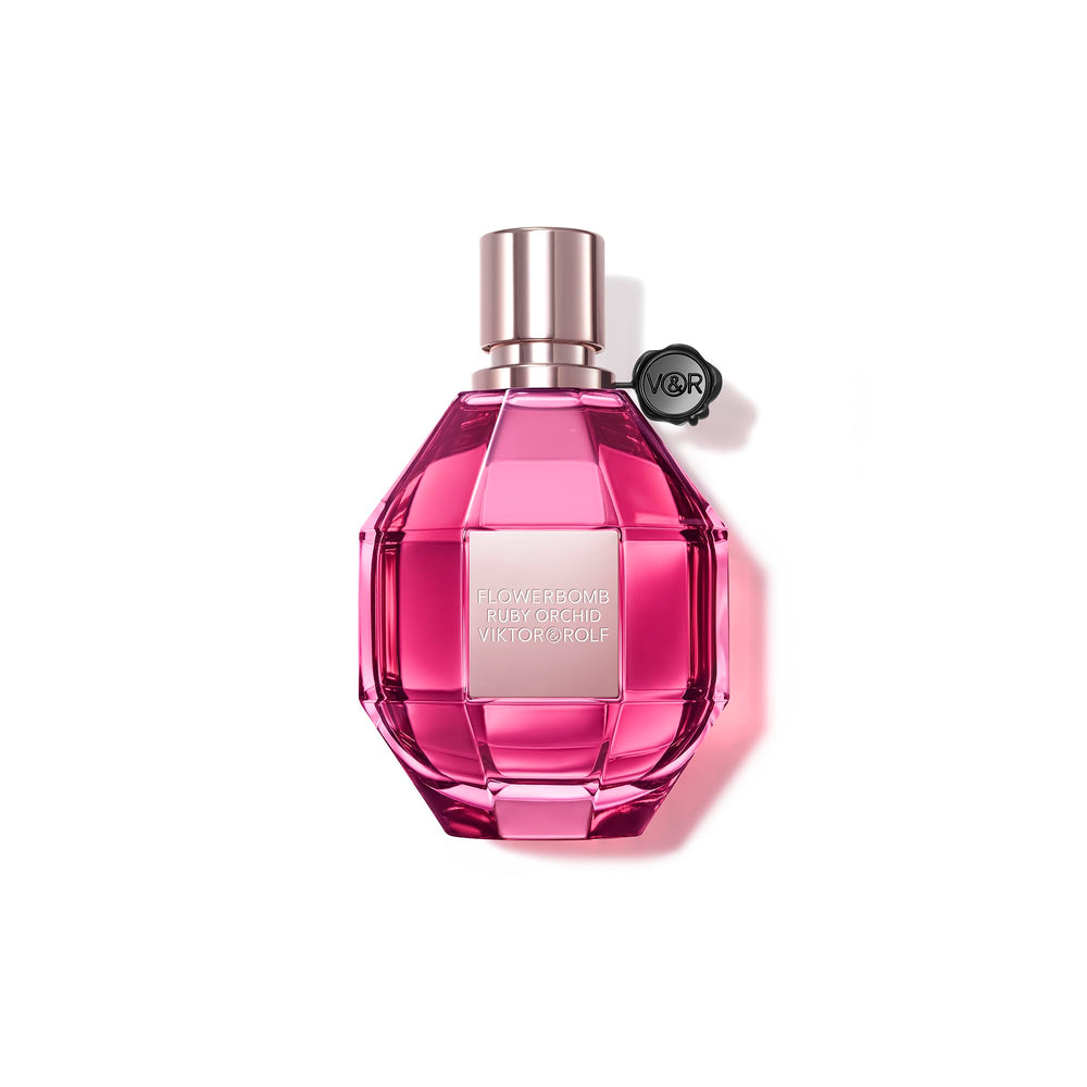 Viktor&Rolf Flowerbomb Ruby Orchid bottle gleams for elegant daily fragrance.
