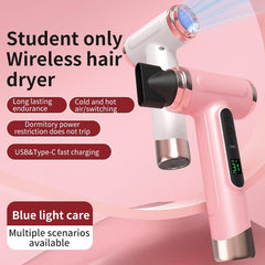 Vikye cordless hair dryer with 15000mAh battery powering quick dries away from outlets