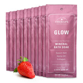 Village Naturals Therapy Glow bath soak Moroccan Melody box front, inviting spa-like relaxation