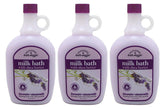 Village Naturals Therapy Lavender Milk Bath 3-pack bottle supports relaxing bath-time ritual