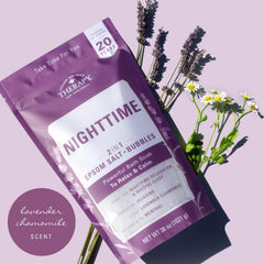 Village Naturals Therapy Nighttime Foaming Epsom Soak lavender chamomile calming bath time