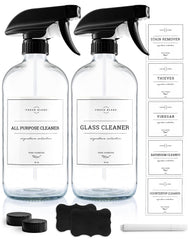 Vine Creations glass spray bottles 16oz set for easy cleaning and gardening tasks.