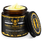 VIOFAIRY Beef Tallow Balm jar closeup with creamy whipped texture for smooth skin