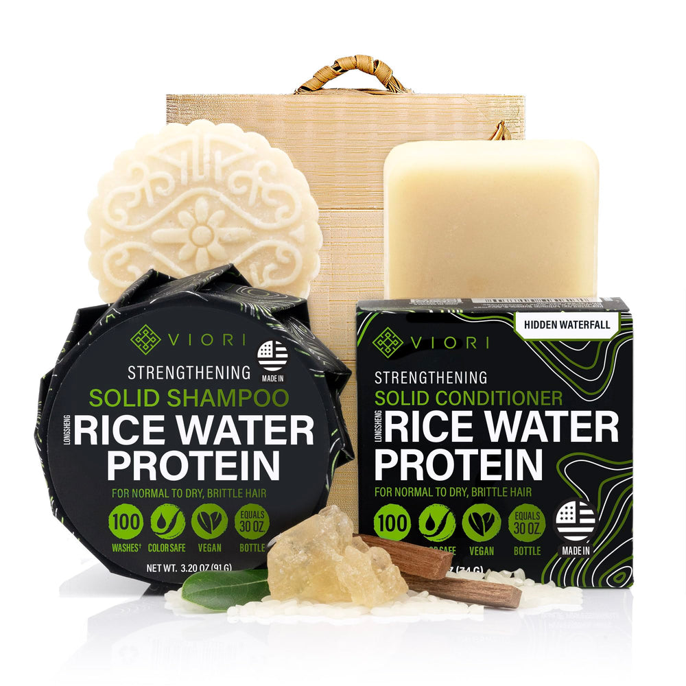 Viori Hidden Waterfall shampoo bar with travel-friendly packaging for easy use