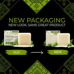 Viori Tea Tree Mint Conditioner Bar ingredient spotlight on rice water and vitamins.