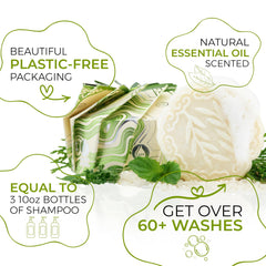 Viori Tea Tree Mint Shampoo Bar foam demonstrates rich lather