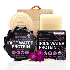 VIORI Terrace Garden shampoo bar on bathroom shelf for a gentle daily cleanse
