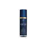 Virtue Correct Overnight Scalp Elixir bottle on nightstand promoting a calming, sleep-friendly routine.