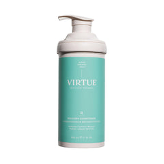 Virtue Recovery Conditioner bottle front highlights keratin-infused formula for damaged hair protection and smoother ends.