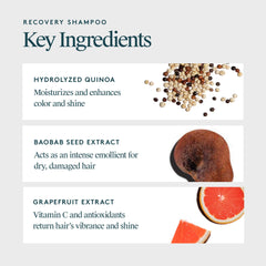 Virtue Recovery Keratin closeup shows Alpha Keratin 60ku delivering keratin to damaged hair.