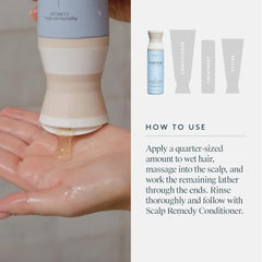 VIRTUE Scalp Remedy Ingredients panel hints at microbiome-friendly formulation.