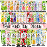 VISCOO 154 Pack Hand Cream bulk set showcases diverse scents for gifting and everyday moisture.