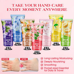 VISCOO seven-pack hand cream gift set bluebell fragrance for quick absorption and long-lasting hydration
