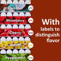 VISRIE five-flavor lip balm set with Cherry, Mint, Strawberry, Coconut, Vanilla