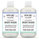VITA VIE Body Wash bottle shot showing gentle cleanse for all skin types