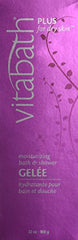 Vitabath Moisturizing Bath Gelee texture closeup showing silky lather for gentle cleansing.
