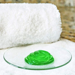 Vitabath Original Spring Green exfoliating pouf ready for gentle body exfoliation