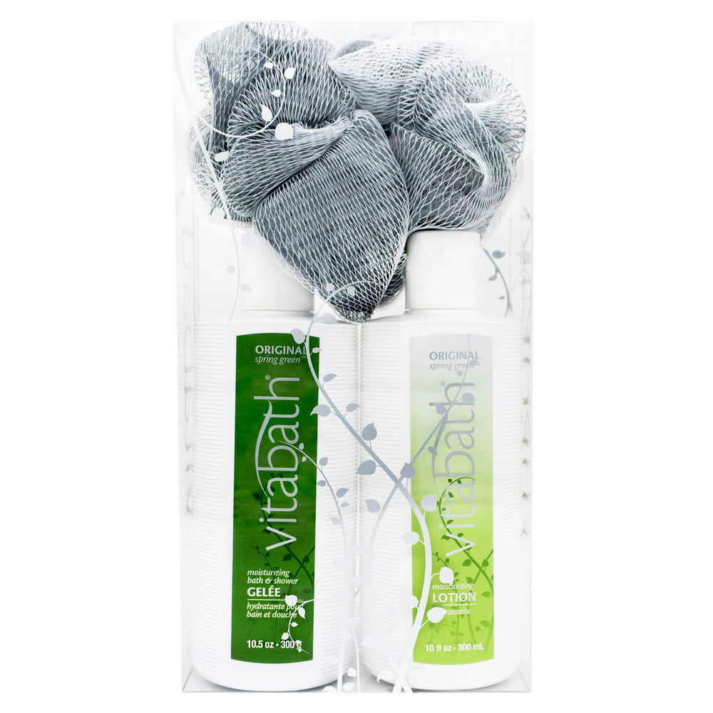 Vitabath Original Spring Green shower gel pour creates rich foam for daily cleansing