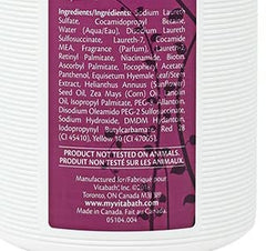 Vitabath Plus foamy gelee bath bubbles showcase luxurious lather and relaxing fragrance.