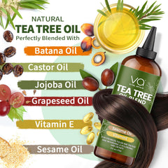 VITAL AFFAIR Tea Tree Hair Oil scalp-application demonstrates easy dropper use.