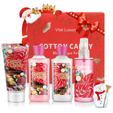Vital Luxury cotton candy body lotion pour delivers lasting hydration for soft skin.