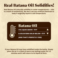 Vital Strands Batana Oil in hand shows easy, non-greasy shine-enhancing use.