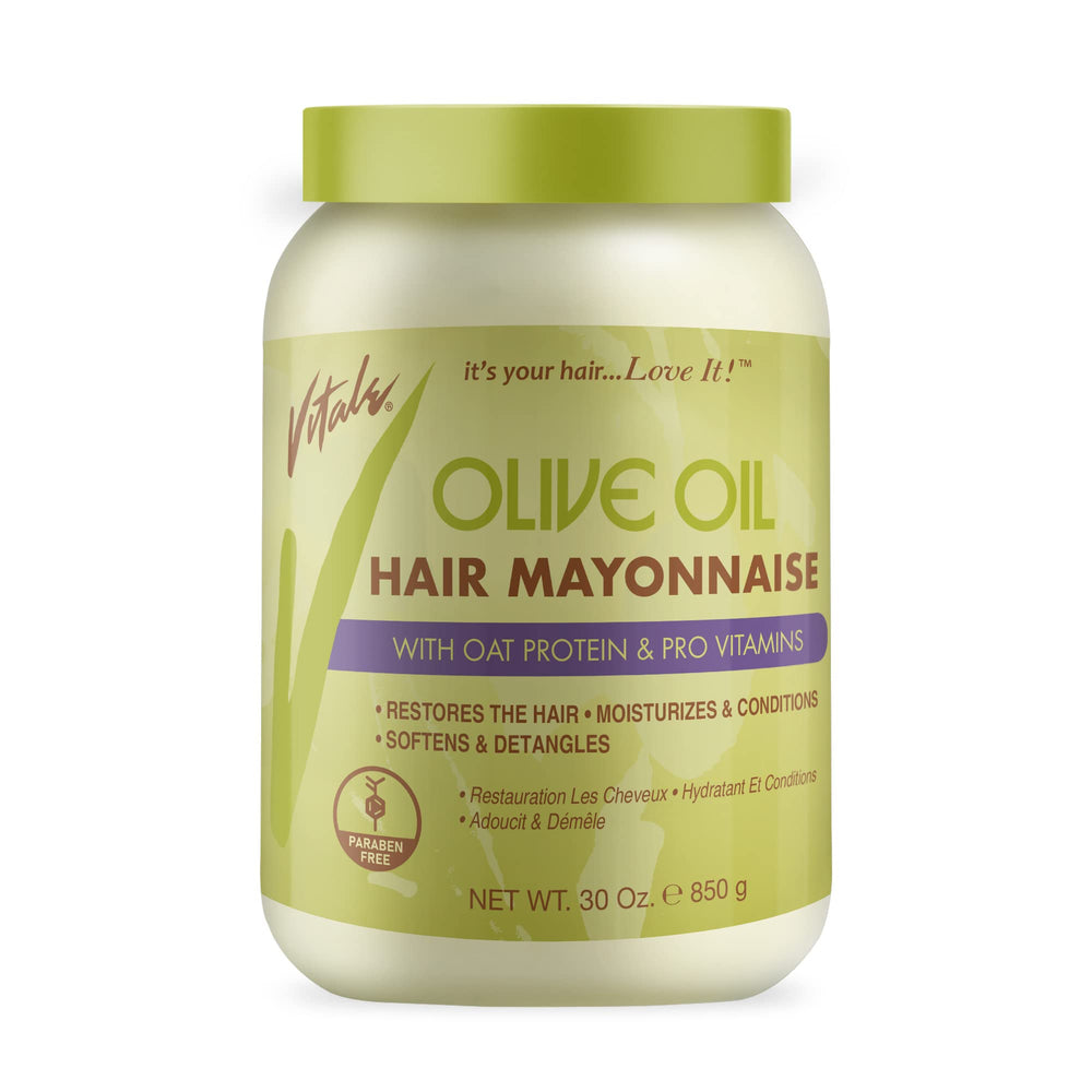 Vitale olive oil hair mayonnaise 30oz bottle for deep conditioning on dry, damaged hair
