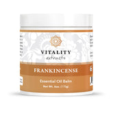 Vitality Frankincense Balm jar on counter for daily moisture